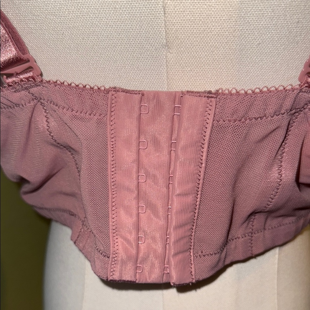 Lace Trim Mauve Bra - Picture 3 of 4